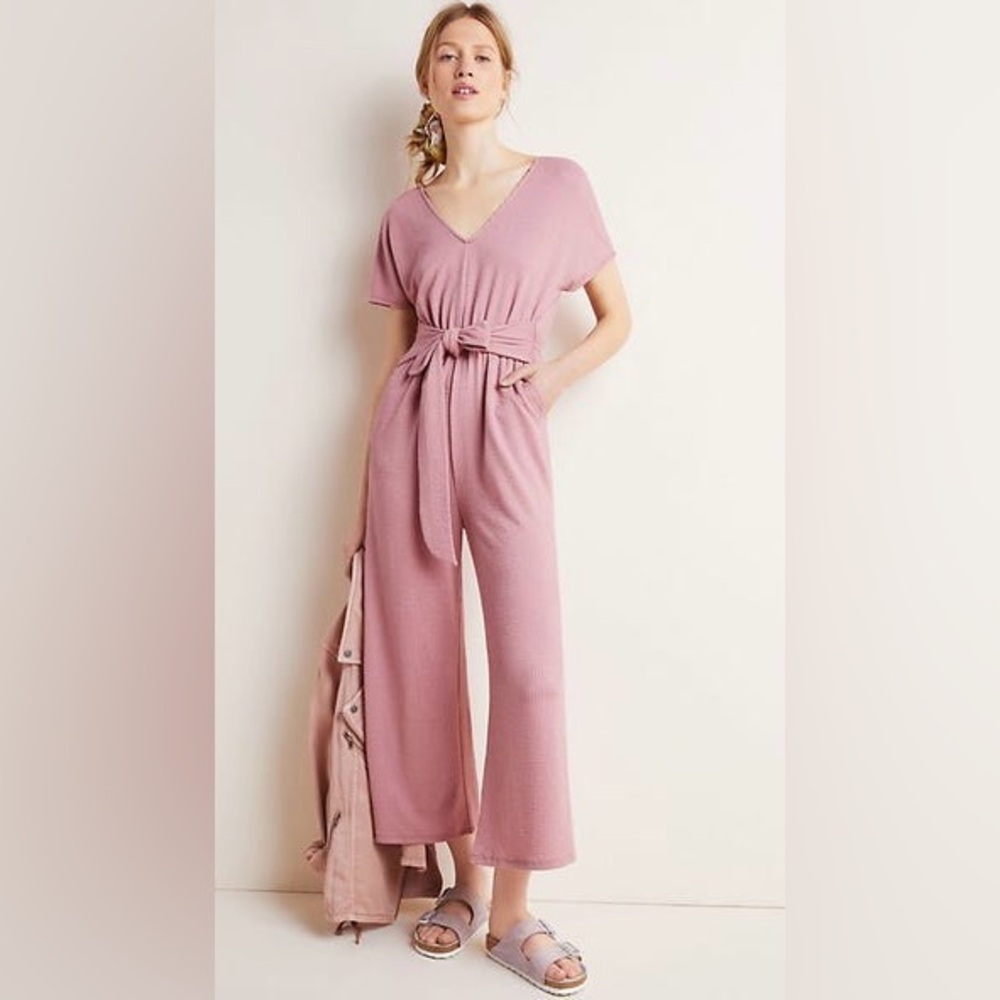 Anthropologie Ella Mara Rose Pink Soft Casual Jumpsuit
